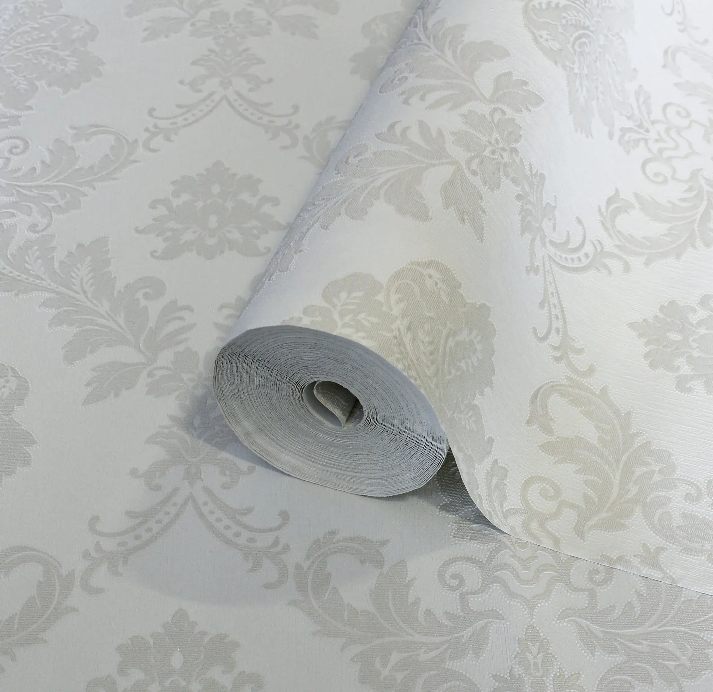 White Embossed Wallpaper – Natural Charm (24206-1)